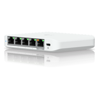 Switch administrable / 5 puertos 2.5G / PoE o USB-C / 25 Gbps / Compacto 4.6 x 3.5 x 0.8'