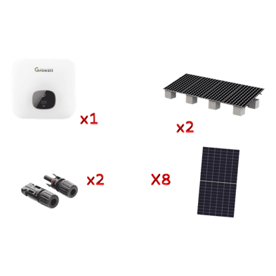 Kit Solar Interconexion  / 5kW  220Vca / Inversor GROWATT / Montaje Incluido  