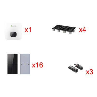 Kit Solar Interconexion  / 10kW  220Vca / Inversor GROWATT / Montaje Incluido  