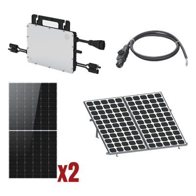 Kit Solar Interconexión / 1kW 220Vca / Microinversores / 2 Módulos 645W / Montaje Incluido