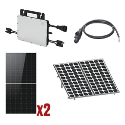 Kit Solar Interconexión / 1kW 220Vca / Microinversores / 2 Módulos 645W / Montaje Incluido