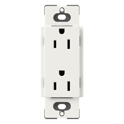Receptáculo dúplex Claro / 15 A / 125 V / apertura decorador / terminales de tornillo y push-in / sin tornillos visibles