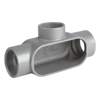 Caja Condulet Tipo T / 1-1/4" (32 mm) / Aluminio libre de cobre / NEMA 3 / Gris