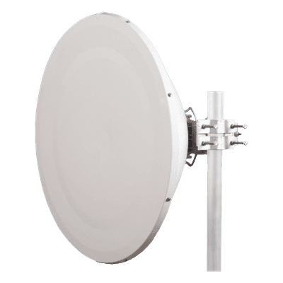 Antena direccional Alto Rendimiento / Parábola profunda para mayor aislamiento al ruido /4 ft / Guía de onda  para radio B5x y C5x / Ganancia de 35 dBi / Soporte de acero inoxidable / Polaridad en 90 ° y 45 ° / Incluye montaje.