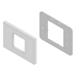 Embellecedor para Caja Americana / ABS Antimicrobiano / Blanco con Efecto de Contraste / 84x120x8.5 mm / Colocación sin Herramientas
