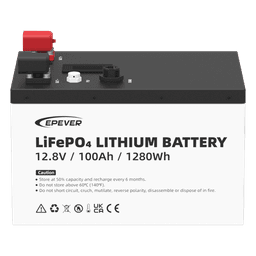 Batería LiFePO4 / 12.8 Vcc / 100 Ah / 1.28 kWh / 6000 Ciclos / IP65 / Pantalla LCD