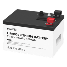 Batería LiFePO4 / 12.8 Vcc / 100 Ah / 1.28 kWh / 6000 Ciclos / IP65 / Pantalla LCD