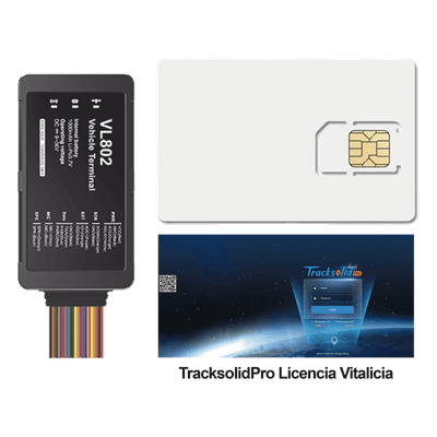 Kit localizador vehicular / 4G LTE con respaldo GSM / BLE / RS485 / Audio bidireccional / SIM incluida 500MB 2 años / Plataforma TrackSolidPro / Compatible sensor ultrasónico UL212 / 105x56x22mm (4.13x2.20x0.87 pulgadas)