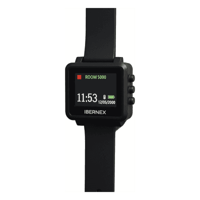 Reloj Receptor Inalámbrico de Muñeca / Display LCD a Color / Batería Recargable / Almacena 3000 Caracteres / Radiofrecuencia 433 MHz
