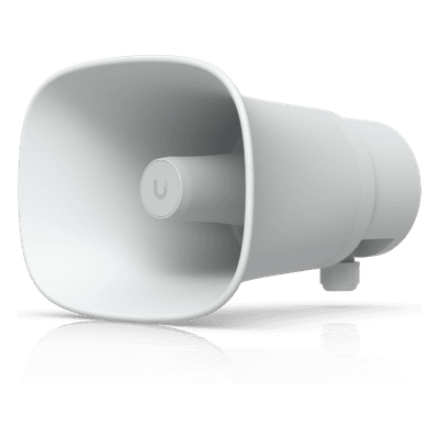UniFi Protect AI Horn Speaker, Altavoz IP 120 dB, PoE+, Alerta AI Avanzada, Montaje Pared, Esquina y Poste, IP66
