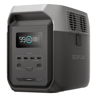 Estación de Energía Portátil Delta 3 1536Wh Litio LFP / 6 AC 1800 W (Max. 3600W) / 2 USB-C 100W / Capacidad para Aumentar Respaldo / Cargador de Coche 10A a 12.6V / Conectividad WiFi y Bluetooth (App) / Carga Solar 500W Max.