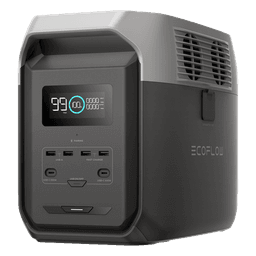 Estación de Energía Portátil Delta 3 1536Wh Litio LFP / 6 AC 1800 W (Max. 3600W) / 2 USB-C 100W / Capacidad para Aumentar Respaldo / Cargador de Coche 10A a 12.6V / Conectividad WiFi y Bluetooth (App) / Carga Solar 500W Max.