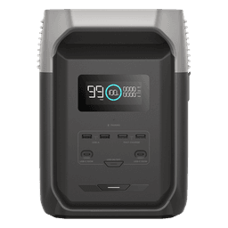 Estación de Energía Portátil Delta 3 1536Wh Litio LFP / 6 AC 1800 W (Max. 3600W) / 2 USB-C 100W / Capacidad para Aumentar Respaldo / Cargador de Coche 10A a 12.6V / Conectividad WiFi y Bluetooth (App) / Carga Solar 500W Max.
