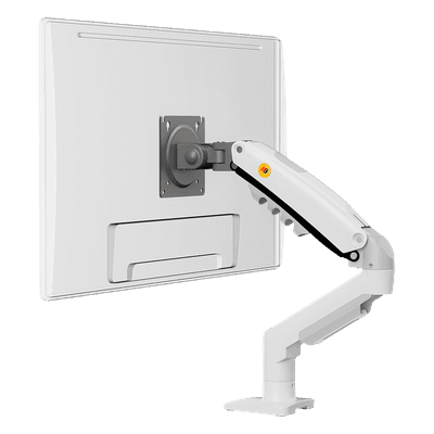 Brazo Ajustable para Monitor Ergonómico / Compatible con Monitores de 17" - 30" / Capacidad de Peso hasta 9 kg / Rotación 360° / Inclinación +85° a  -30° / Giro 180° / Ajuste de Resorte de Gas / Color Blanco