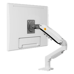 Brazo Ajustable para Monitor Ergonómico / Compatible con Monitores de 17" - 30" / Capacidad de Peso hasta 9 kg / Rotación 360° / Inclinación +85° a  -30° / Giro 180° / Ajuste de Resorte de Gas / Color Blanco