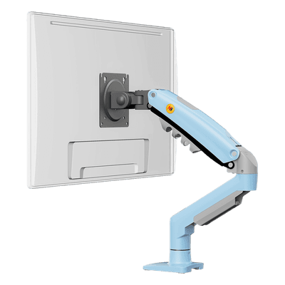 Brazo Ajustable para Monitor Ergonómico / Compatible con Monitores de 17" - 30" / Capacidad de Peso hasta 9 kg / Rotación 360° / Inclinación +85° a  -30° / Giro 180° / Ajuste de Resorte de Gas / Color Azul