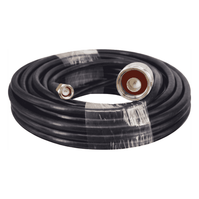 Cable Coaxial / Baja Pérdida / 15 m (49.2 ft) / Diámetro 5 mm / Impedancia 50 Ω / Apantallamiento >90 dB / 5-3000 MHz / Conectores N y SMA Macho