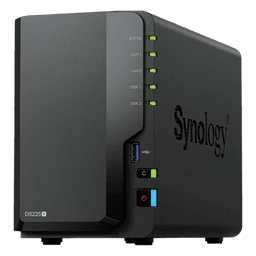NAS DiskStation DS225+ | 2 Bahías | Intel Celeron J4125 | 2 GB DDR4 | Hasta 40 TB | Puertos 1GbE y 2.5GbE | USB 3.2 Gen 1 | Compatible con RAID | Synology DSM.