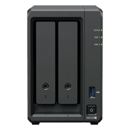 NAS Synology DiskStation DS725+ | 2 Bahías | Expandible hasta 7 Unidades | 2 Ranuras M.2 NVMe | Puerto 2.5GbE | Rendimiento 276 MB/s Lectura y 224 MB/s Escritura | Compatible con Unidad de Expansión DX525.