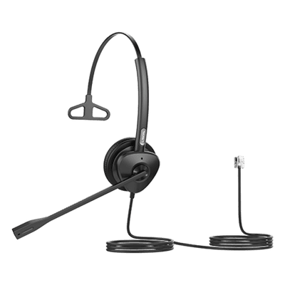 Diadema Monoaural con Audio HD y Brazo Ajustable de 260°, Conexión RJ9 y Sonido de Alta Definición