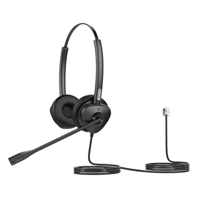 Diadema Binaural con Audio HD y Brazo Ajustable de 260°, Conexión RJ9 y Sonido de Alta Definición