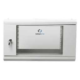 Gabinete de Pared 6U / 19" / Profundidad 455 mm (1.49 ft) / Cristal Templado / Carga 80 kg / Acero Reforzado