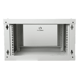 Gabinete de Pared 6U / 19" / Profundidad 455 mm (1.49 ft) / Cristal Templado / Carga 80 kg / Acero Reforzado
