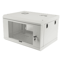 Gabinete de Pared / 6U / 19" / Profundidad 455 mm (1.49 ft) / Carga 80 kg / Acero Reforzado / Puerta Perforada / Color Blanco