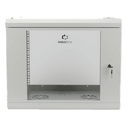 Gabinete de Pared 9U / Rack 19" / Cristal Templado / Profundidad 479.5 mm / Carga 80 kg / Acero Reforzado