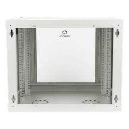 Gabinete de Pared 9U / Rack 19" / Cristal Templado / Profundidad 479.5 mm / Carga 80 kg / Acero Reforzado