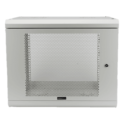 Gabinete de Pared / 9U / Profundidad 455 mm / Puerta Perforada / Carga 80 kg / Acero Reforzado / Color Blanco