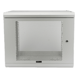 Gabinete de Pared / 9U / Profundidad 455 mm / Puerta Perforada / Carga 80 kg / Acero Reforzado / Color Blanco