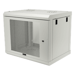 Gabinete de Pared / 9U / Profundidad 455 mm / Puerta Perforada / Carga 80 kg / Acero Reforzado / Color Blanco