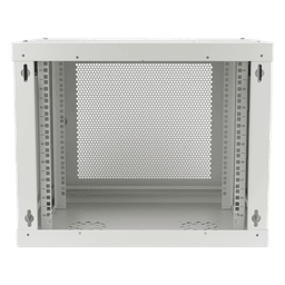 Gabinete de Pared / 9U / Profundidad 455 mm / Puerta Perforada / Carga 80 kg / Acero Reforzado / Color Blanco