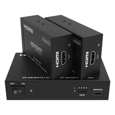 Splitter HDMI / 1x2 / 4K@60Hz a 60 m (197 ft) / 4K@30Hz a 70 m (230 ft) / Extensión Cat6 / Salida Loop / EDID / HDCP 2.2 / PoC
