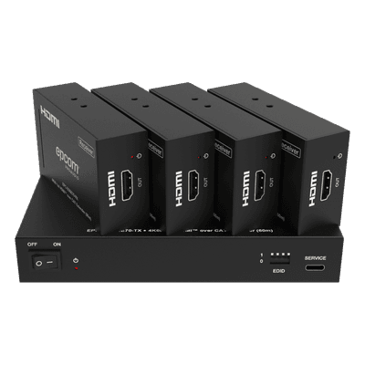Splitter Extensor 1x4 | 4K@60Hz a 60m | 4K@30Hz a 70m | Cable Cat6 | EDID | HDCP 2.2 | Salida Loop