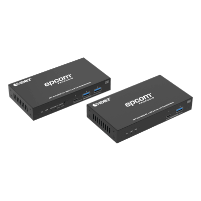 Extensor USB 3.2 Gen 1 / 100 m (328 ft) / CAT6a / 5 Gbps / 4x USB-A + 1x USB-C / PoC 24V Bidireccional / RS-232 / GPIO / API
