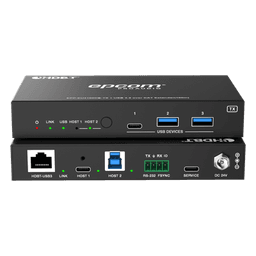 Extensor USB 3.2 Gen 1 / 100 m (328 ft) / CAT6a / 5 Gbps / 4x USB-A + 1x USB-C / PoC 24V Bidireccional / RS-232 / GPIO / API