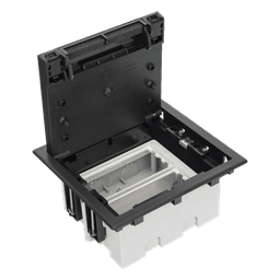 Caja de Piso Falso / 2 Módulos Dobles / Profundidad Ajustable 90-120 mm (3.54-4.72 in) / Tapa Embellecedor / IK08 / +125 °C