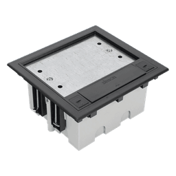 Caja de Piso Falso / 2 Módulos Dobles / Profundidad Ajustable 90-120 mm (3.54-4.72 in) / Tapa Embellecedor / IK08 / +125 °C