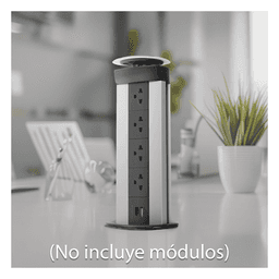 Teleblock para Mobiliario / 4 Módulos K45 / Apertura Manual Abatible / Aluminio Telescópico / IP40 / +70°C
