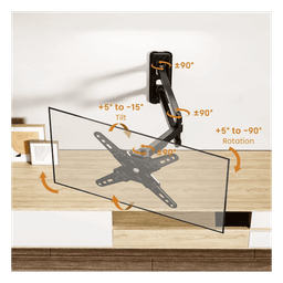 Soporte de Pared Articulado para Pantallas o Monitores | Compatibilidad VESA 75x75 - 200x200 / Hasta 43 Pulgadas | Capacidad Máxima de Carga 20 kg | Fabricado en Acero