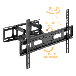 Montaje de Pared Universal Articulado para Monitores de 37 a 80" | Carga Máxima 40 Kg | Vesa  100 x 100 a 600 x 400| Fabricado en Acero