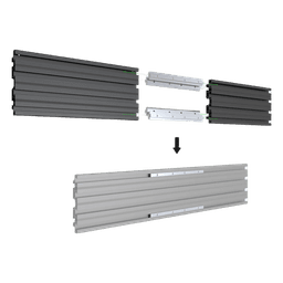 Accesorio_ Riel de Aluminio con Longitud 1750 mm | Ancho 120 mm|  Espesor 9 mm | Incluye Tapas y Tornillos | Compatible con estructura para Videowall | Diseño Modular