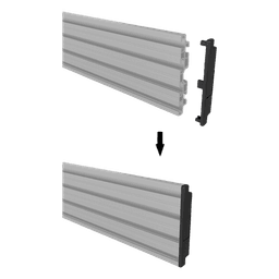 Accesorio_ Riel de Aluminio con Longitud 1750 mm | Ancho 120 mm|  Espesor 9 mm | Incluye Tapas y Tornillos | Compatible con estructura para Videowall | Diseño Modular