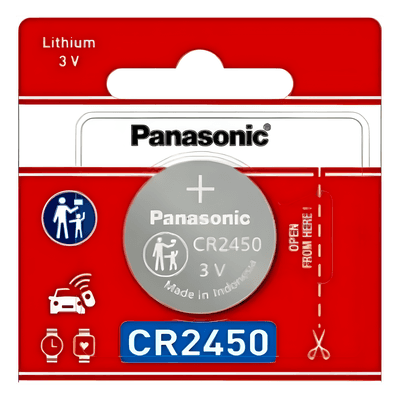 Batería de Litio Tipo Moneda / 3V / 620 mAh / CR2450 / 10 Años Vida Útil