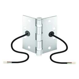 Bisagra de Transferencia Eléctrica / 12-24 VAC/VDC / 4 Hilos 28AWG / 5 Nudillos / Acero Anti-Vandalismo / Energía y Datos
