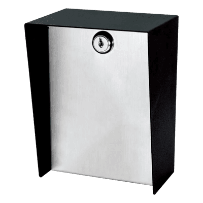 Gabinete para Montaje en Poste / Acero 1.2 mm / Pintura en Polvo / IP65 / Placa Frontal de Acero Inoxidable / 128x170x94 mm