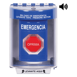 Botón Multipropósito de Emergencia / Superficie con Espaciador / 2 Relés C/NO-NC 10 A @ 250 VCA / Tapa de Policarbonato / Bocina Prealarma / ADA / -40 °C a 121 °C