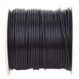 Bobina de Cable de 305 Metros (1000 Pies) Cat6, Aleación de Cobre y Aluminio (CCA), Color Negro, Uso Intemperie, Doble Forro